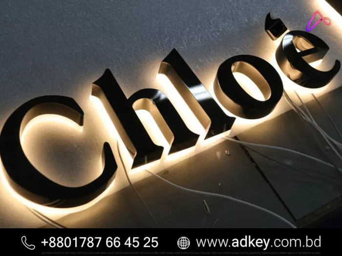 3D Outdoor Backlit Signage with SS Latter in Dhaka BD