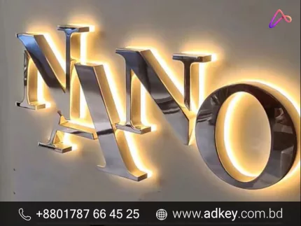 Back-lit LED Sign BD With SS Letter Make By adkey Ltd