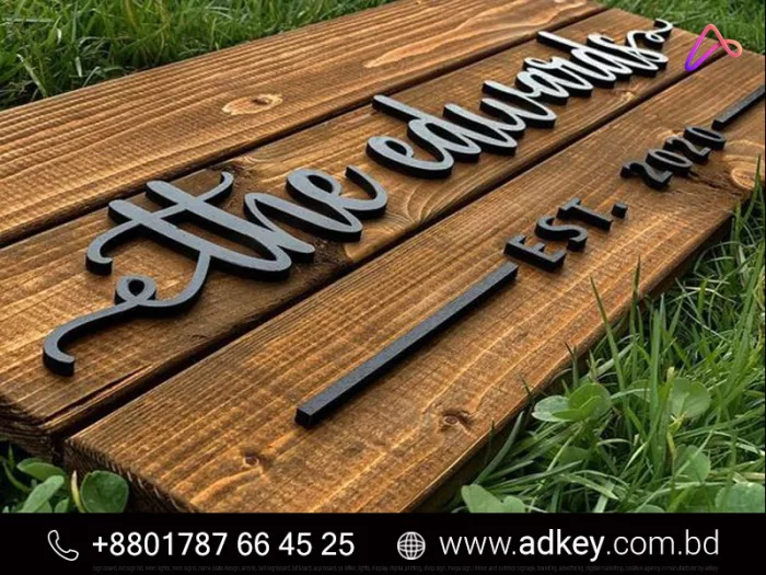 Name Plate is Made of Wood