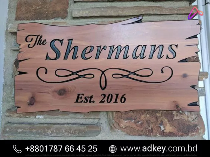 Wood Name Plate for Wall