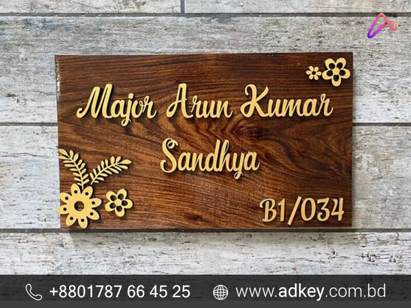 Wooden Name Plate Designs for Home
