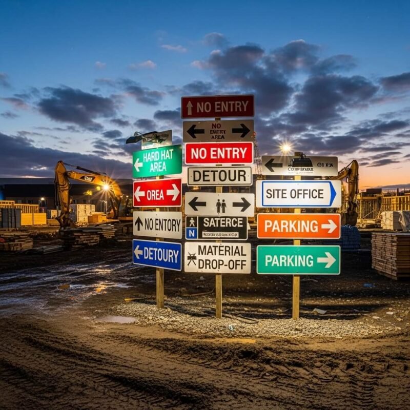 Construction site directional LED sign board for safe navigation in Bangladesh by Adkey Ltd