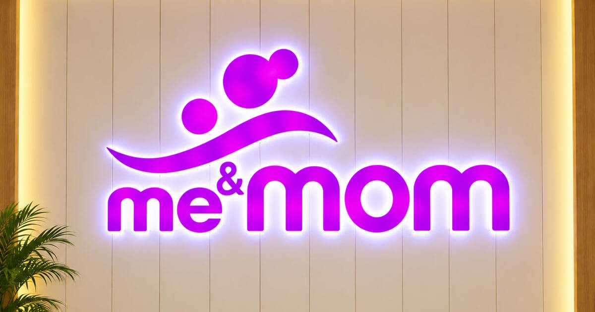 Me & Mom illuminated LED signboard manufactured by AdKey Limited in Bangladesh